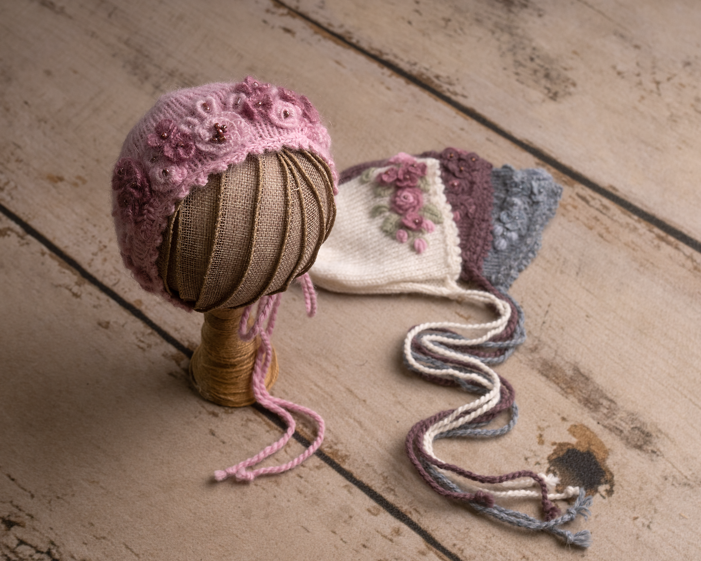 Emma embroidered bonnets