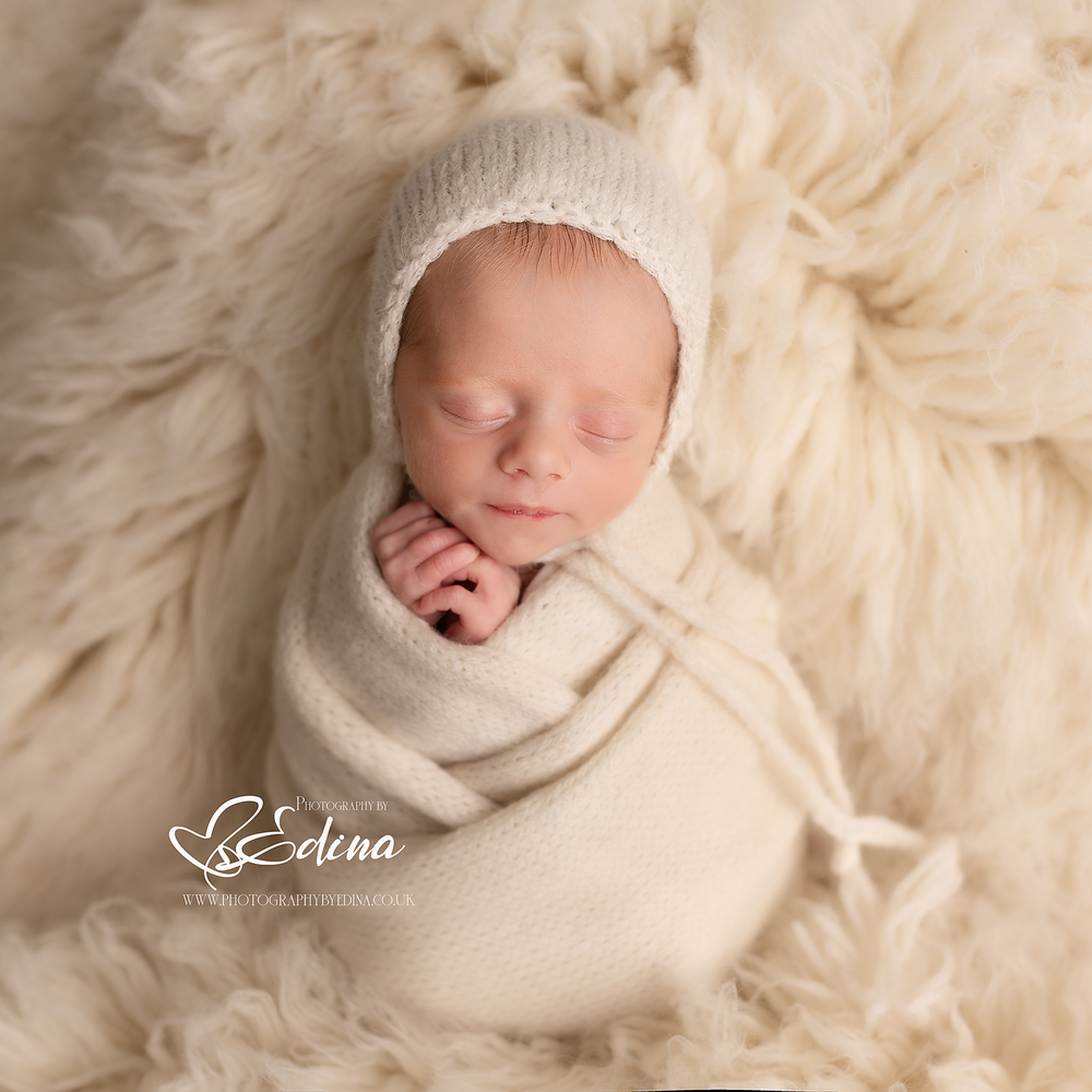 Super soft luxury alpaca wrap and bonnet set