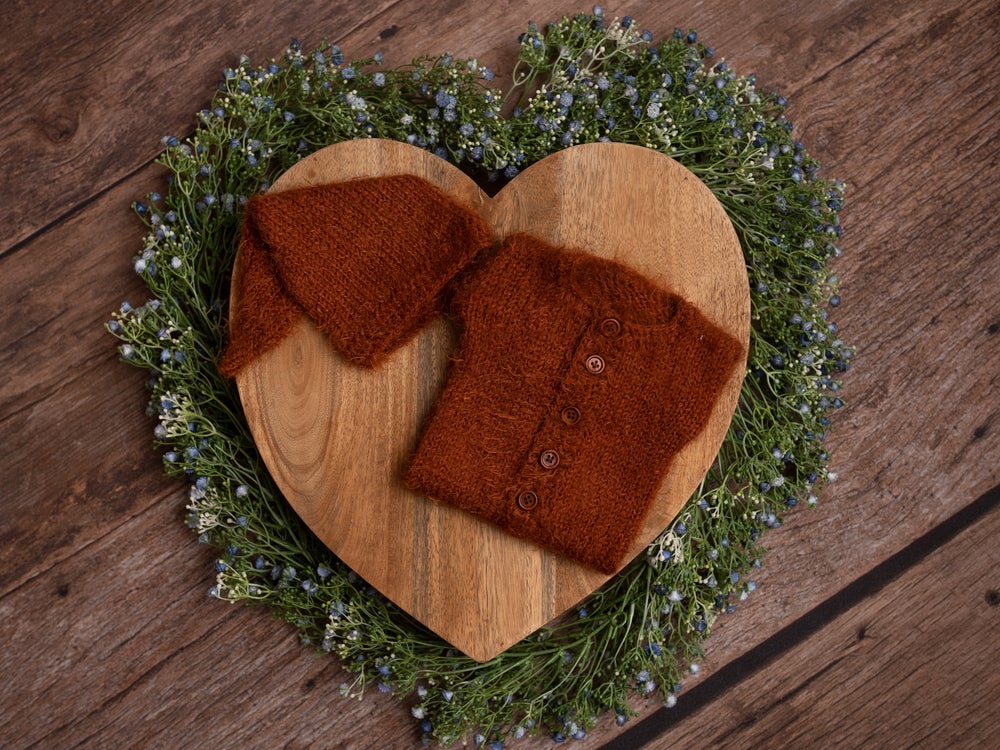 Cinnamon fuzzy romper set