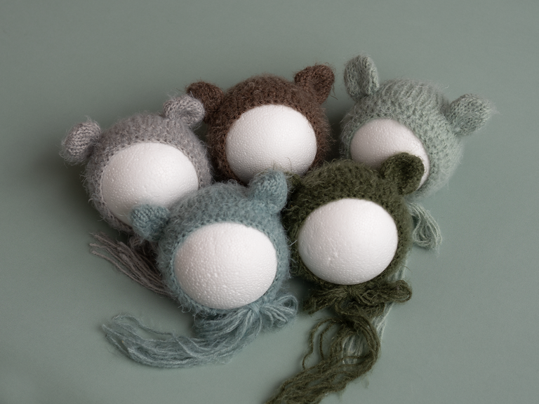 Newborn teddy bear bonnets