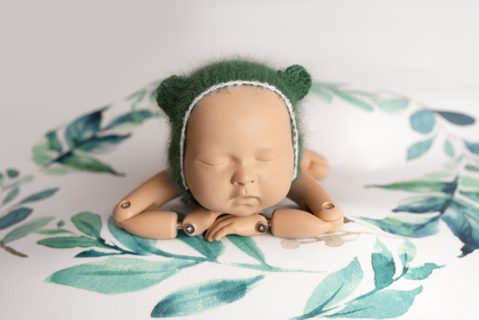 Fuzzy angora teddy bear bonnet