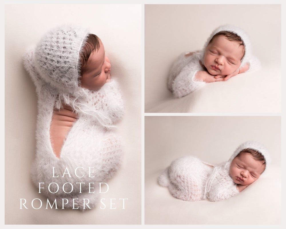 Lace footed romper set