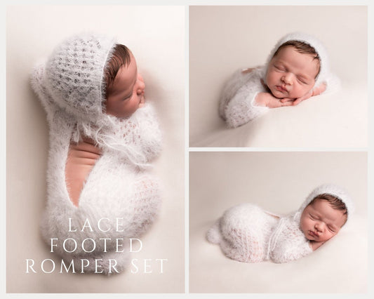 Lace footed romper set