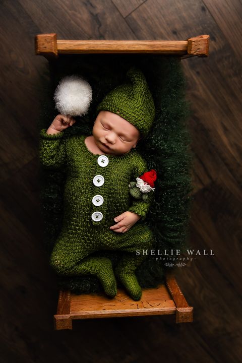 Khaki Christmas outfit (newborn)