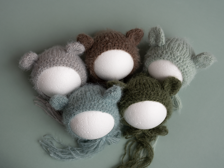 Newborn teddy bear bonnets
